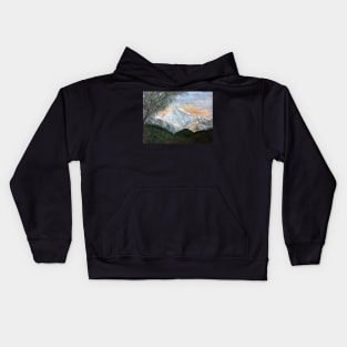 Semi abstract river scape 7 Kids Hoodie